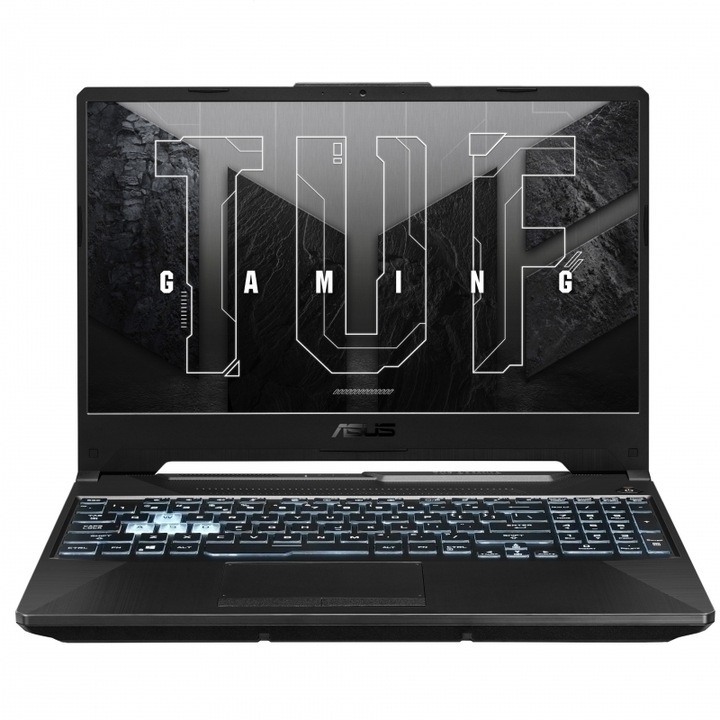 Asus Tuf Gaming A15 FULL HD laptop, AMD Ryzen 5 7535HS, 8GB, 1000 GB SSD, Nvidia RTX 3050, Magyar billentyűzet, Fekete, vírusírtó, böngésző, Windows 11 pro