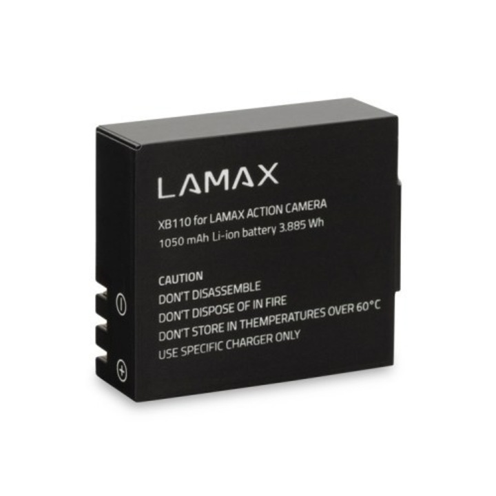Батерия LAMAX 1050mAh за спортни камери, Li-ion технология, съвместимост с модели LAMAX