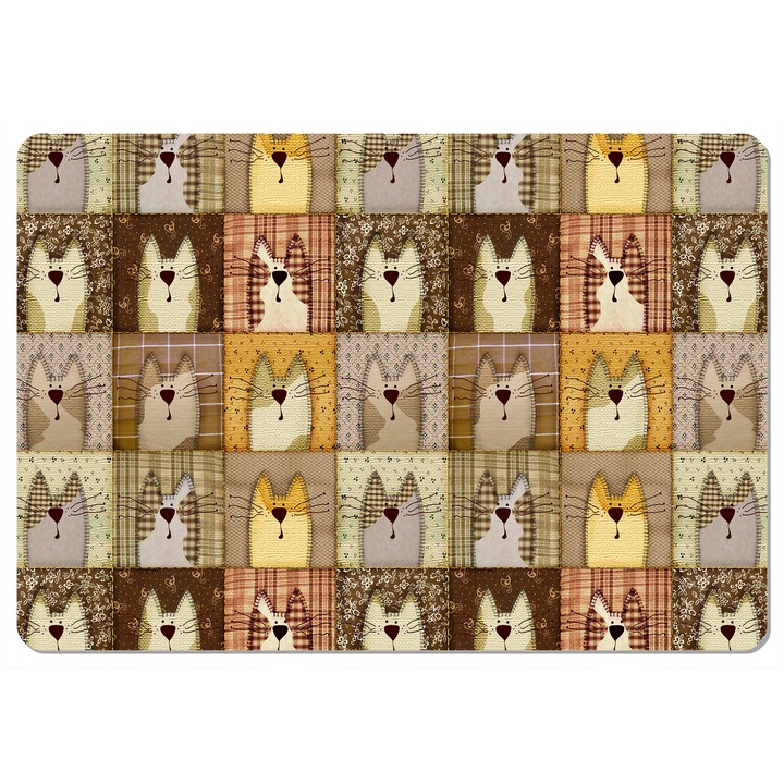 Mousepad pisici, BERTONI, Piele ecologica, 50x70cm, Multicolor