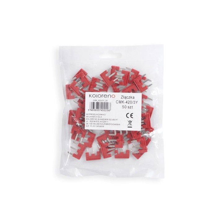 Set punte de conectare cu 3 cai CMK-420-3 pentru sina DIN, 50 de bucati