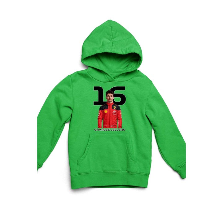 Pulover pentru copii Charles Leclerc Formula 1 2024, verde, S