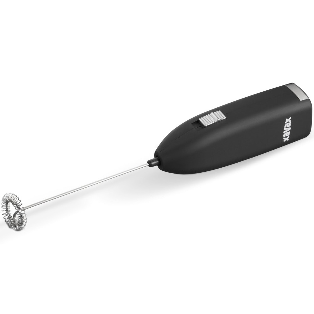 Aparat electric pentru spumat laptele Xavax 00111258, cu baterie, otel inoxidabil, negru