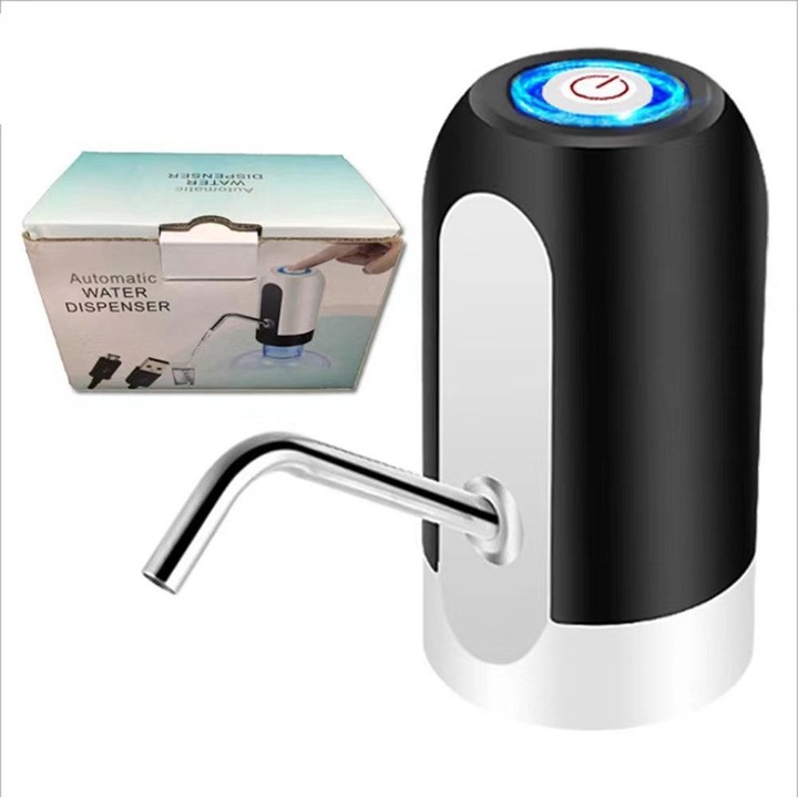 Automata vízadagoló, hordozható, USB, fehér/fekete