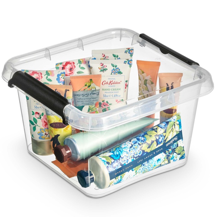 Cutie De Plastic Cu Capac Pentru Depozitare Polipropilena Transparent Patrat 3 L