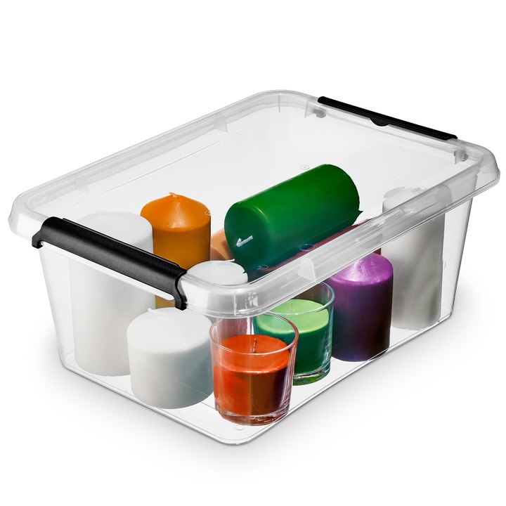 Cutie De Plastic Cu Capac Pentru Depozitare Polipropilena Transparent 12.5 L