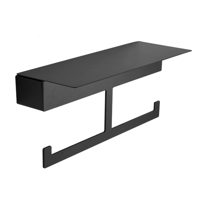 Kapitan Neo WC papír tartó, Rozsdamentes acél AISI 304, Matt fekete