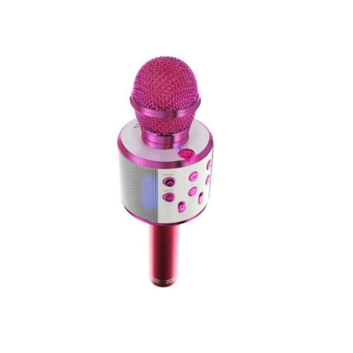 Vezeték nélküli karaoke mikrofon OM Market, Beépített hangszóróval, USB porttal, rózsaszín