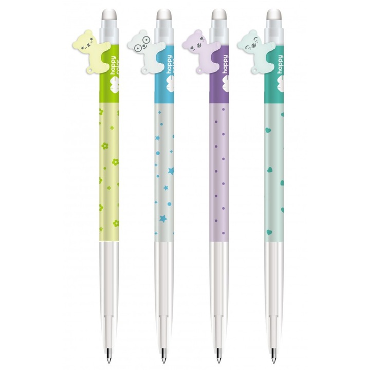 Pixuri, Happy Color, Dlugopis wymazywalny 0.5mm, albastru, set 12 bucati