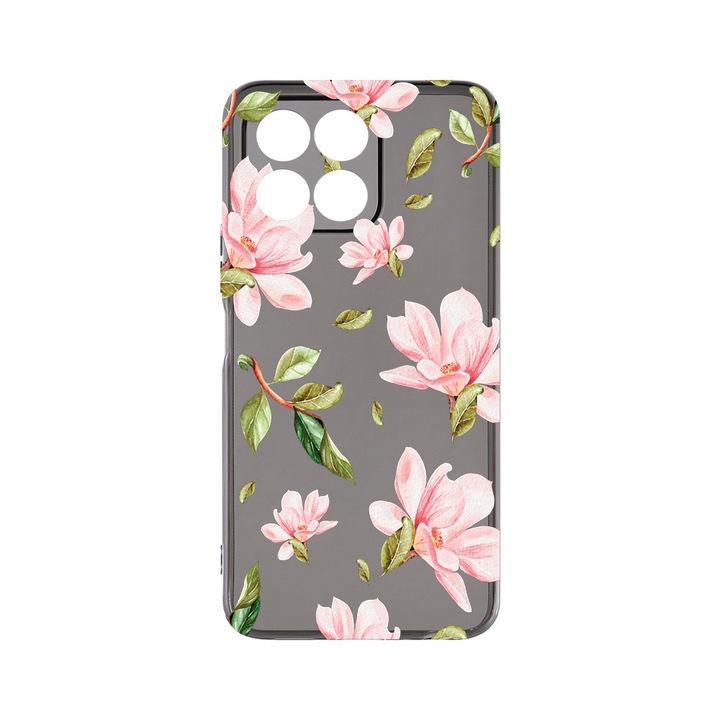 Силиконов калъф BestCase за Honor X6a, Flowers Collection, Camera Protection, Grafit Silicon 1.5MM, GT 496