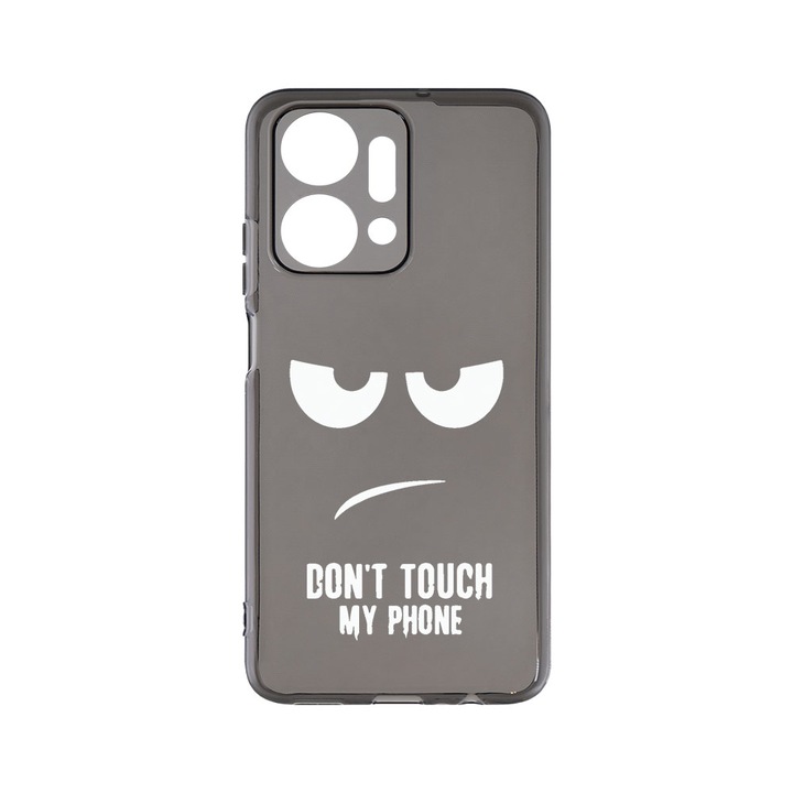 Силиконов калъф BestCase за Honor X7a, Don’t Touch My Phone, Camera Protection, Grafit Silicon 1.5MM, GT 90