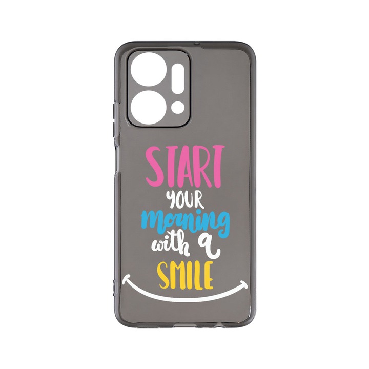 Силиконов калъф BestCase за Honor X7a, Smile At Morning, Camera Protection, Grafit Silicon 1.5MM, GT 47