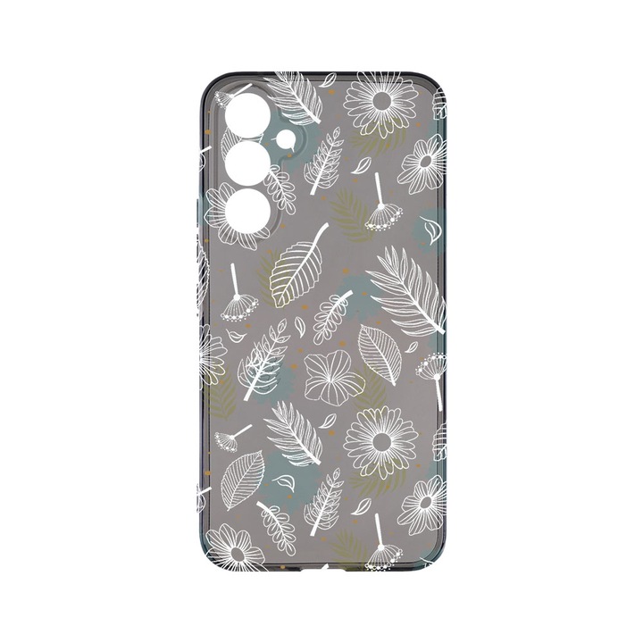 Силиконов калъф BestCase за Samsung Galaxy A54 5G, Flowers, Camera Protection, Grafit Silicon 1.5MM, GT 81