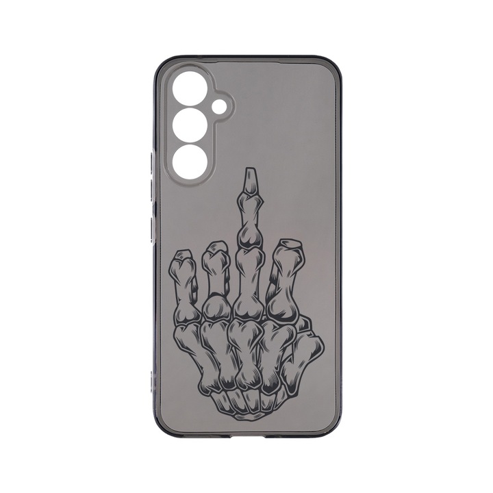 Husa BestCase® Grafit Silicon 1.5MM, Compatibila Cu Samsung Galaxy S23 FE, Skeleton Hand FU, Antisoc, Anti-Galben, Rezistenta la uzura, Protectie Camera, GT 965