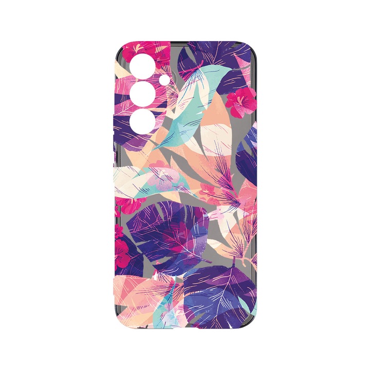 Husa BestCase® Grafit Silicon 1.5MM, Compatibila Cu Samsung Galaxy S23 FE, Tropical Flowers, Antisoc, Anti-Galben, Rezistenta la uzura, Protectie Camera, GT 71
