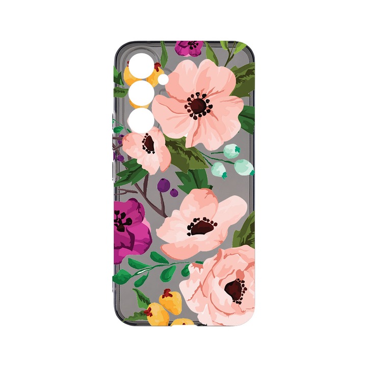 Husa BestCase® Grafit Silicon 1.5MM, Compatibila Cu Samsung Galaxy S23 FE, Pastel Flowers, Antisoc, Anti-Galben, Rezistenta la uzura, Protectie Camera, GT 629