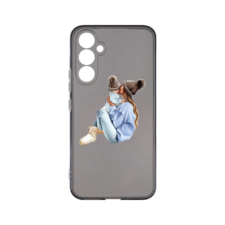 Husa BestCase® Grafit Silicon 1.5MM, Compatibila Cu Samsung Galaxy S23 FE, Girl Mom With a Boy, Antisoc, Anti-Galben, Rezistenta la uzura, Protectie Camera, GT 562