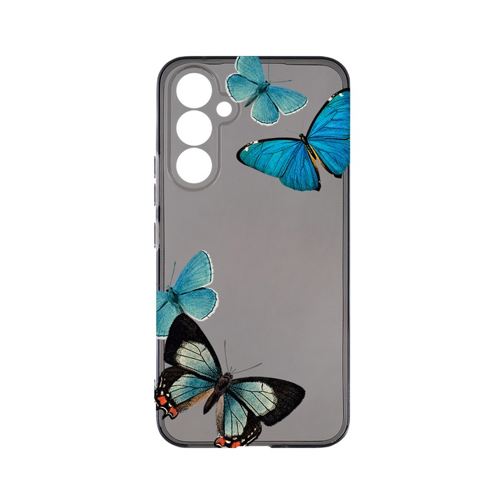 Husa BestCase® Grafit Silicon 1.5MM, Compatibila Cu Samsung Galaxy S23 FE, Beautiful Blue Butterflies, Antisoc, Anti-Galben, Rezistenta la uzura, Protectie Camera, GT 991