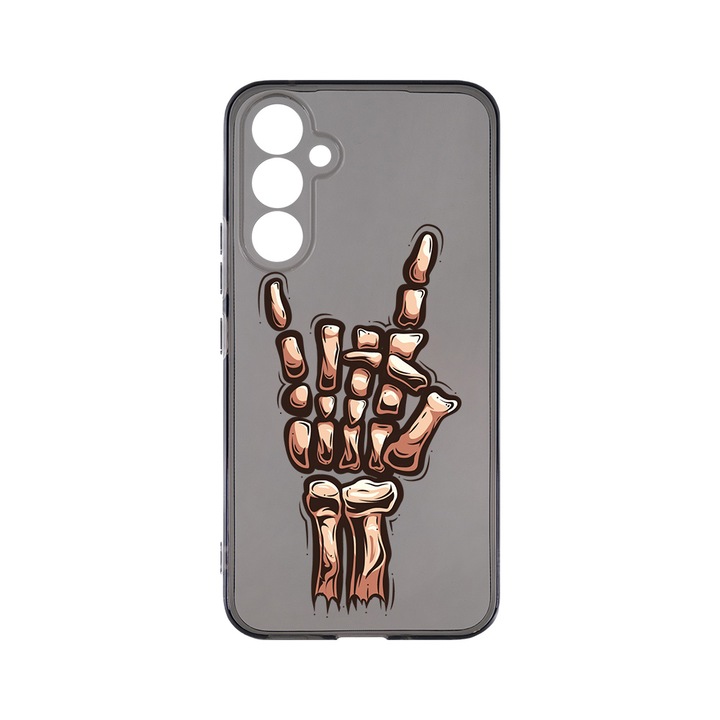 Husa BestCase® Grafit Silicon 1.5MM, Compatibila Cu Samsung Galaxy S23 FE, Skeleton Hand FU, Antisoc, Anti-Galben, Rezistenta la uzura, Protectie Camera, GT 964