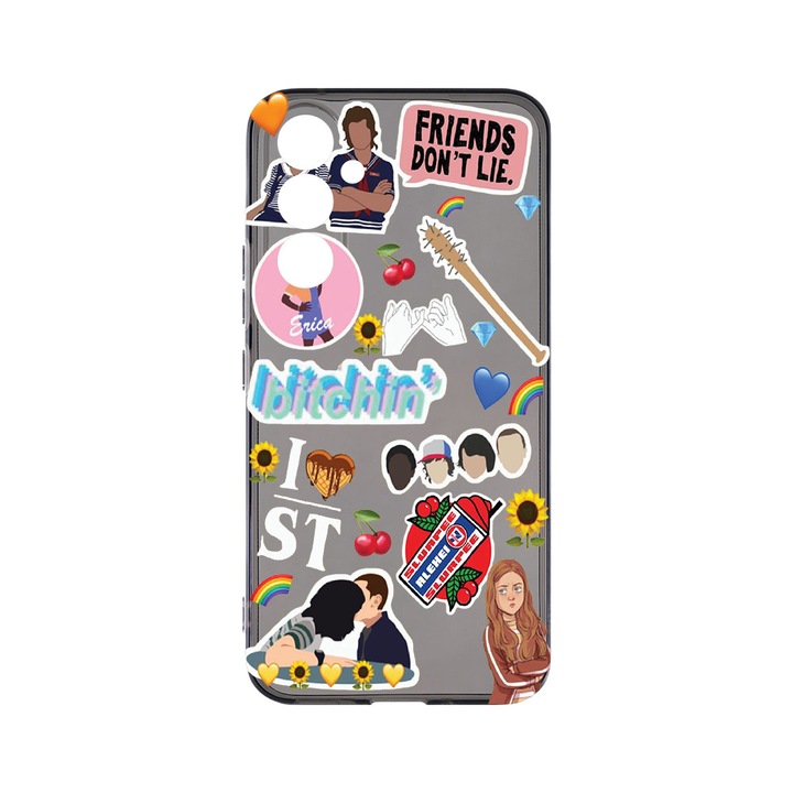 Husa BestCase® Grafit Silicon 1.5MM, Compatibila Cu Samsung Galaxy S23 FE, Friends Don’t Lie, Antisoc, Anti-Galben, Rezistenta la uzura, Protectie Camera, GT 376