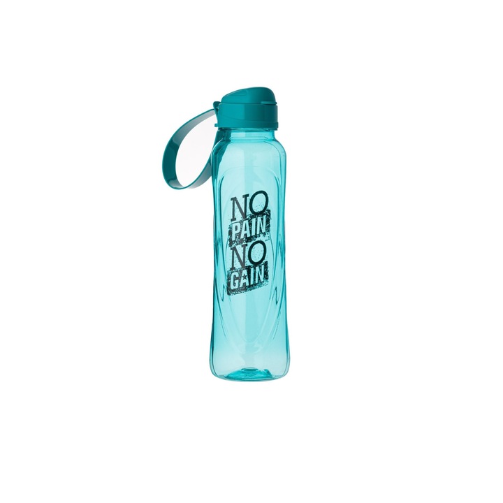 Спортна бутилка, пластмасова, синя, 630мл