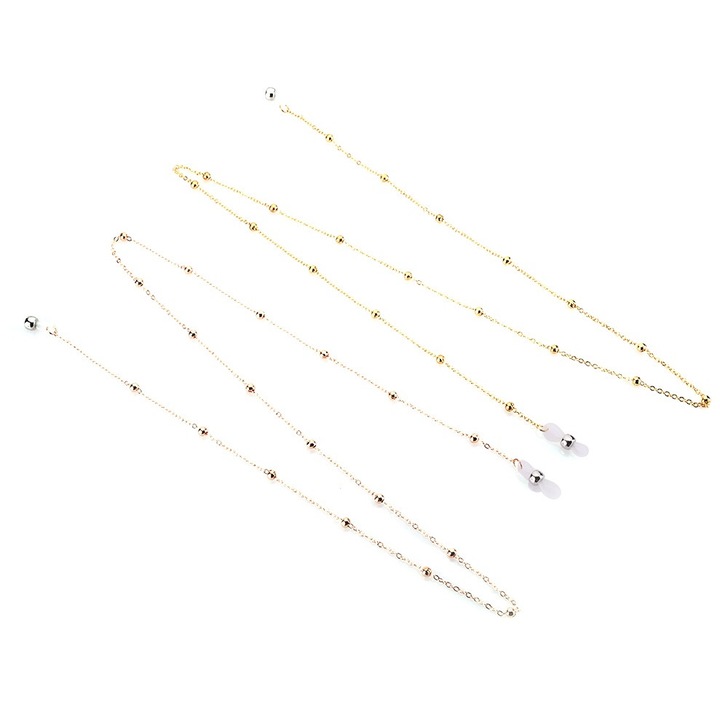 Set 2 lanturi pentru ochelari, Aliaj, Auriu, 70 cm