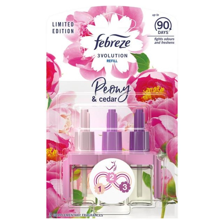 Utántöltő Febreze 3Volution Peony&Cedar szobafrissítő, 1x20ml