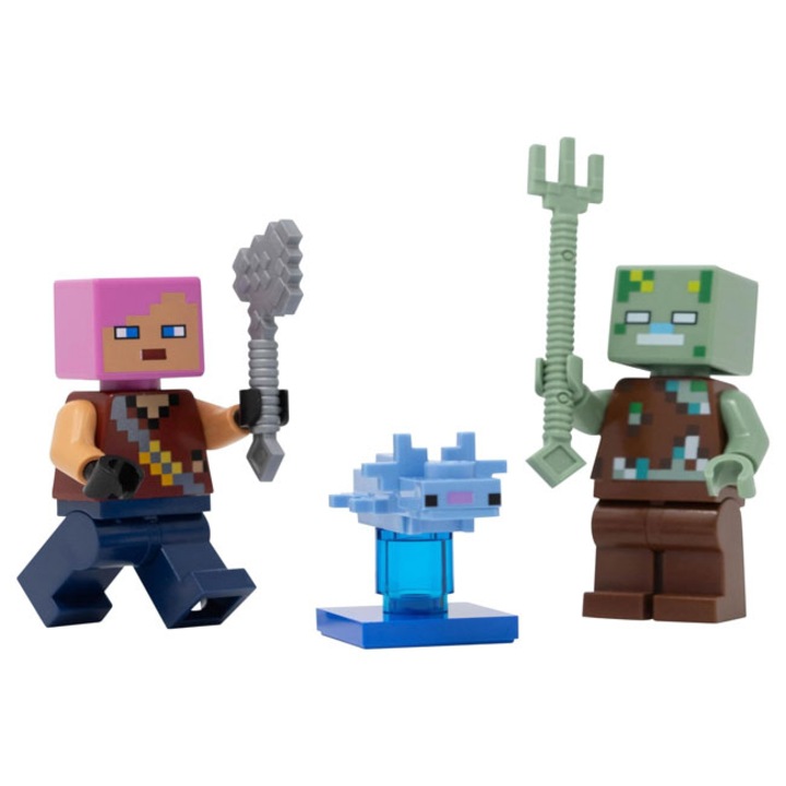 Конструктор LEGO MINECRAFT, ADVENTURER с DROWNED AND AXOLOTL, ЛИМИТИРАНА СЕРИЯ, 662303
