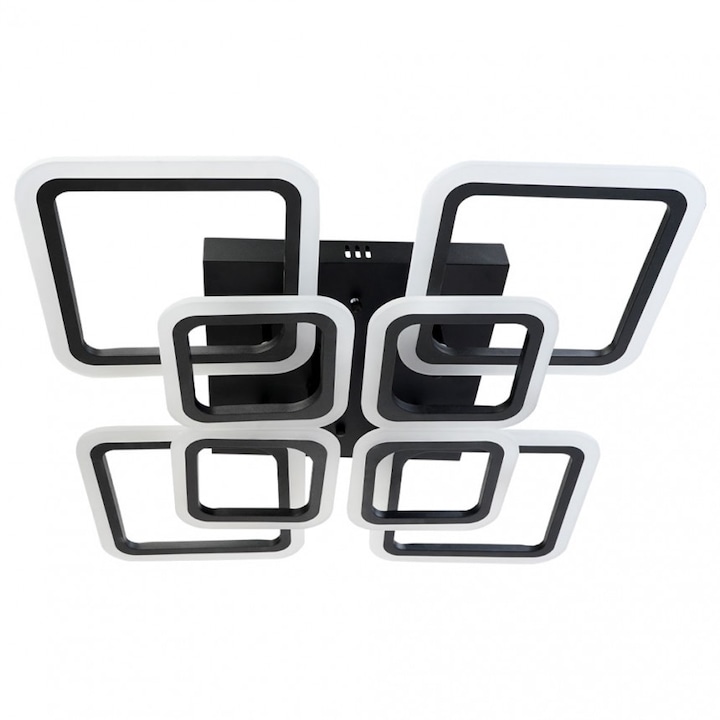 Candelabru LED, Lightex, MENSA, 110 W, 3000K+4000K+6500K, 9990 lm, 220 V, Reglabil, Telecomanda, 600 x 600 mm, Negru