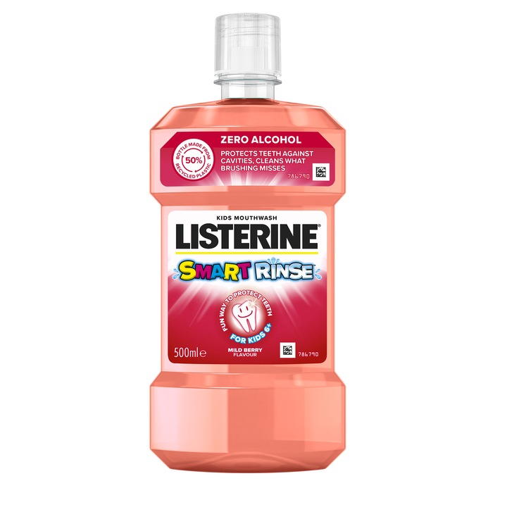 Listerine Smart Rinse Berry szájvíz, 500 ml