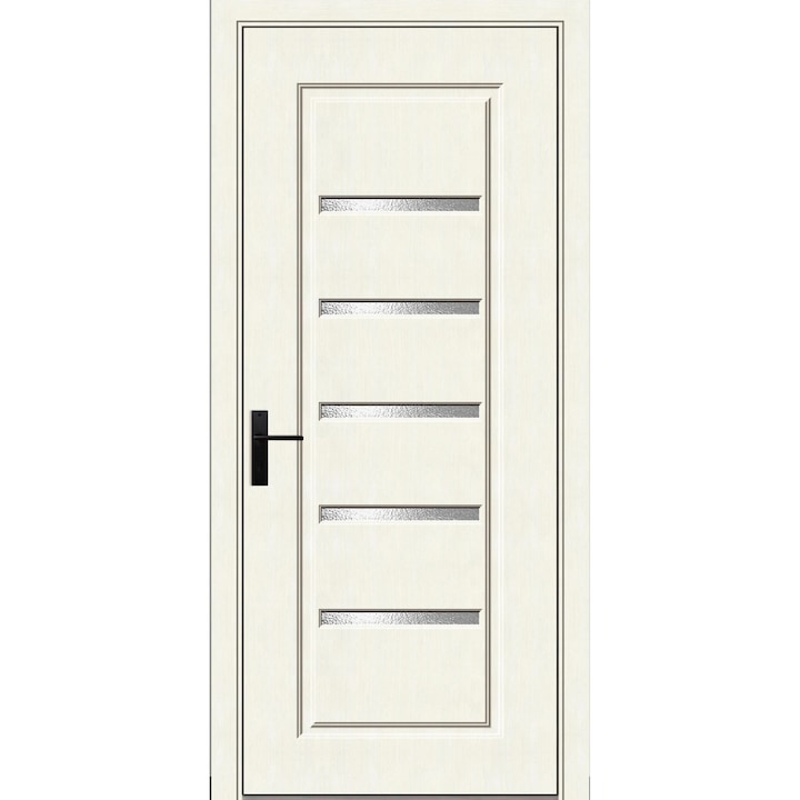 Вътрешна дървена врата със стъкло Super Door F08-78-A ляво / дясно, включени панти и дръжка, 03 x 78 cm