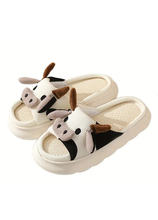 Papuci unisex, Bumbac, Bej, 37