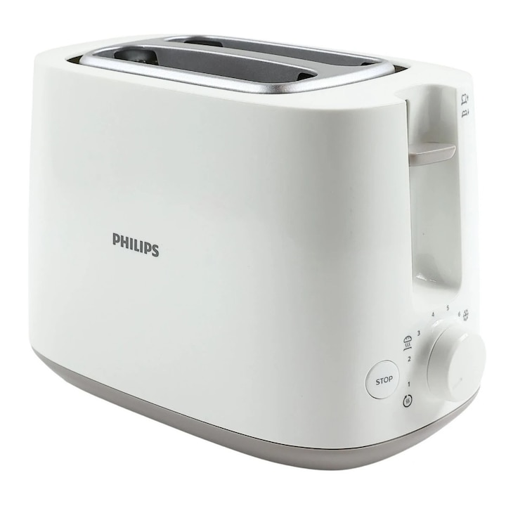 Тостер Philips, мощност 830 W, променлив контрол на запичането 8 стъпки, функция за размразяване, функция за претопляне, функция за отмяна