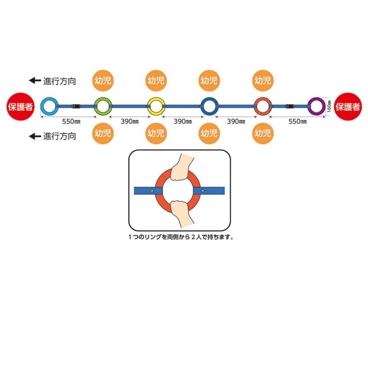 Обръчи за ходене за деца, за групово ориентиране, комплект 6 бр