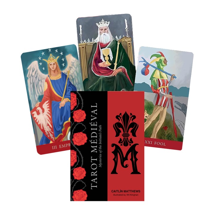 Pachet 78 carti tarot Medieval, Caitln Matthews, Ghid inclus, Multicolor