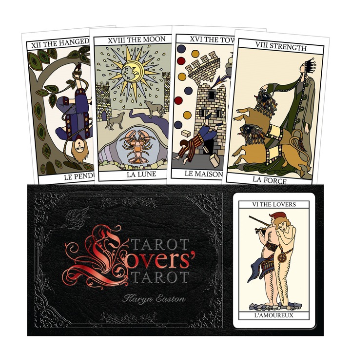 Комплект от 78 карти Tarot Lovers, Schiffer Publishing, 22.86x15.24x3.81cm, Многоцветни