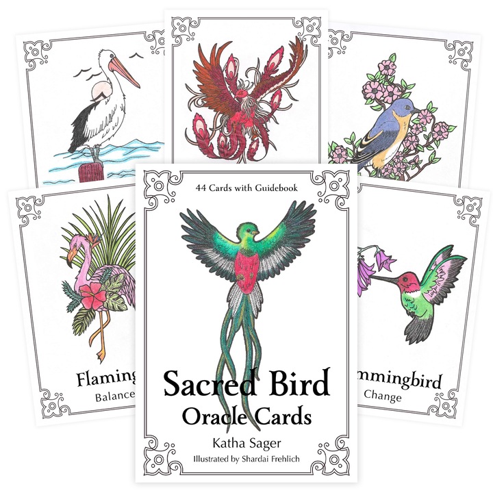 Pachet Oracle cu Pasari Sacre, Animal Dreaming, ghid inclus, 44 de carti, multicolor, 10.2x14.8x2.9cm, 2005