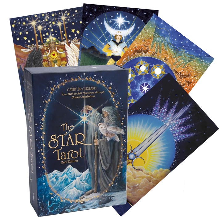 Set 78 carti tarot The Star Tarot, Schiffer Publishing, Ghid inclus, 22.86x15.24x44 cm, Multicolor