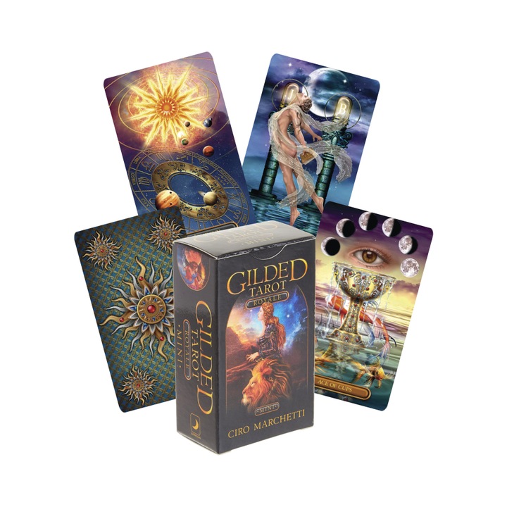 Пакет от 78 карти Таро Mini Gilded Tarot Royale, Llewellyn, 2.95x1.89 см, 2005 г., многоцветни