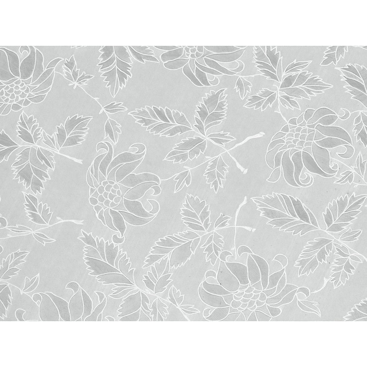 Folie adeziva pentru suprafete de sticla, 67.5 x 50 cm, DecoMeister®, Model Flori De Cristal, H013-067-0050