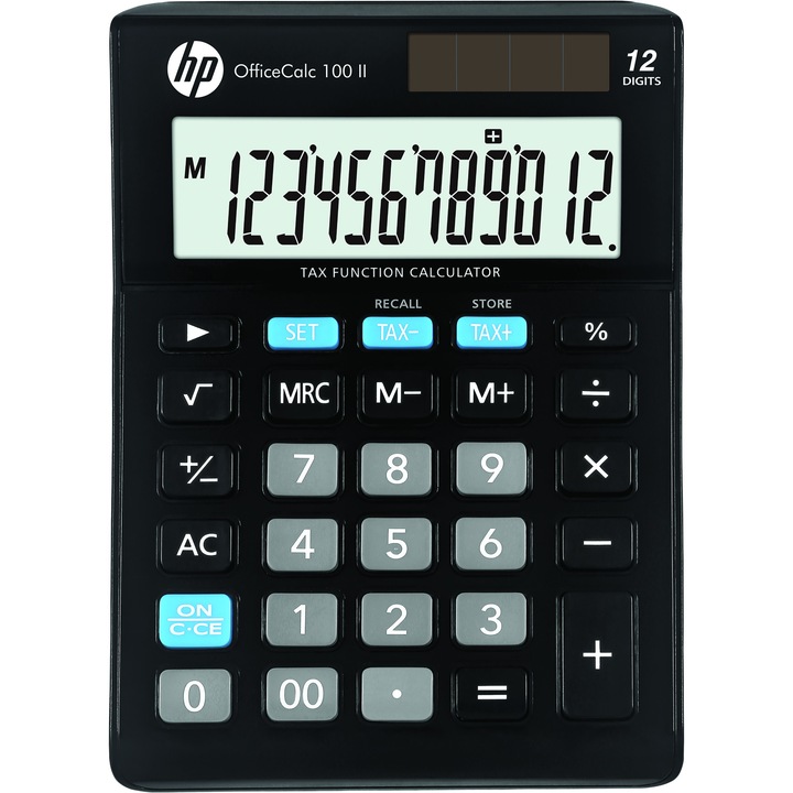 Настолен калкулатор HP, модел Office calc 100 II, 12 разряда, черен