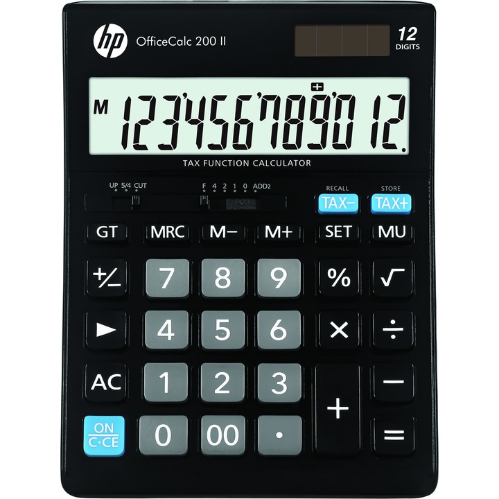 Настолен калкулатор HP, модел Office calc 200 II, 12 разряда, черен