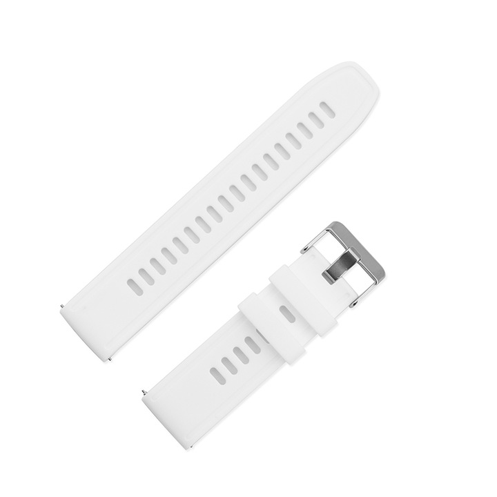 Силиконова каишка за часовник SA&SO General Store, съвместима със смарт часовник Huawei Watch GT 2 / 3 PRO, Samsung Galaxy Watch 46 mm или всеки часовник с ширина на каишката 22 мм, Бял, X31