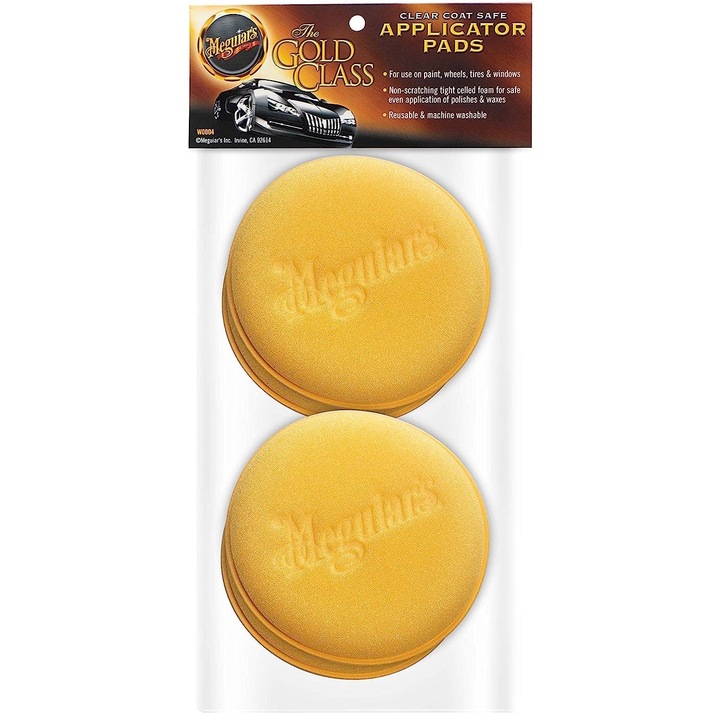 Set 4 aplicatoare pentru ceara si sealant MEGUIARS Soft Foam Applicator Pad, 101 mm