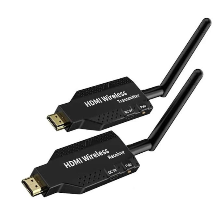 Безжичен HDMI удължителен комплект, активен, безжично видео предаване-приемане 50 м, full HD, plug and play, USB 5v захранване, за монитор, телевизор, видео проектор