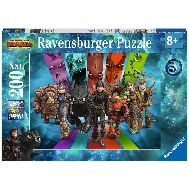 Пъзел Ravensburger, XXL формат, 200 части - ‎How To Train Your Dragon