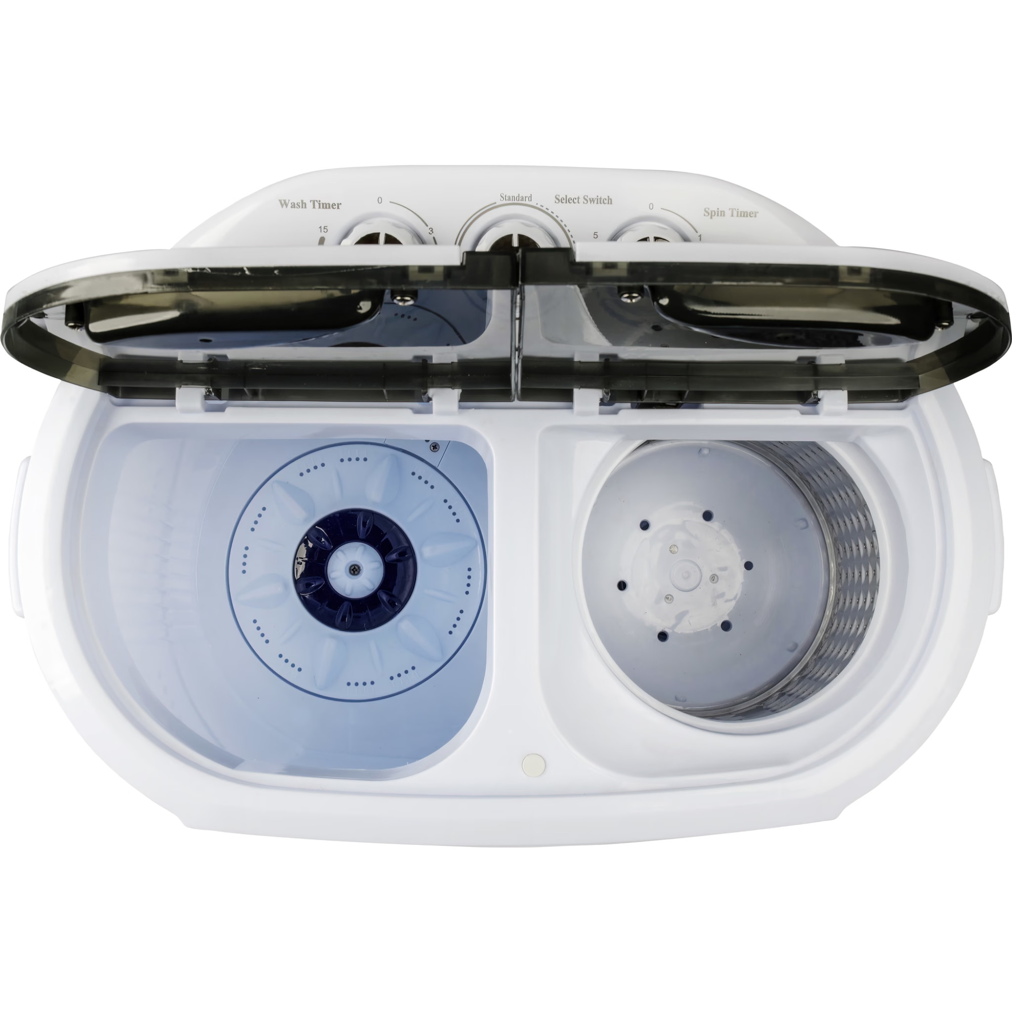 Masina de spalat rufe Salora, capacitate 3.6 kg, semiautomata, incarcare verticala, ideala pentru spatii mici/camin/rulota/camping,1300 rpm, consum redus, compacta, usor de utilizat, alb