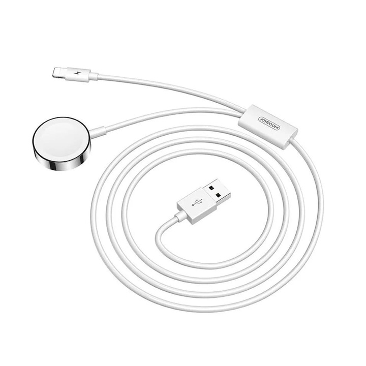 Безжично зарядно за Apple Watch, USB, Lightning, 2.5W, 3A, 1.5m, O111, Бял