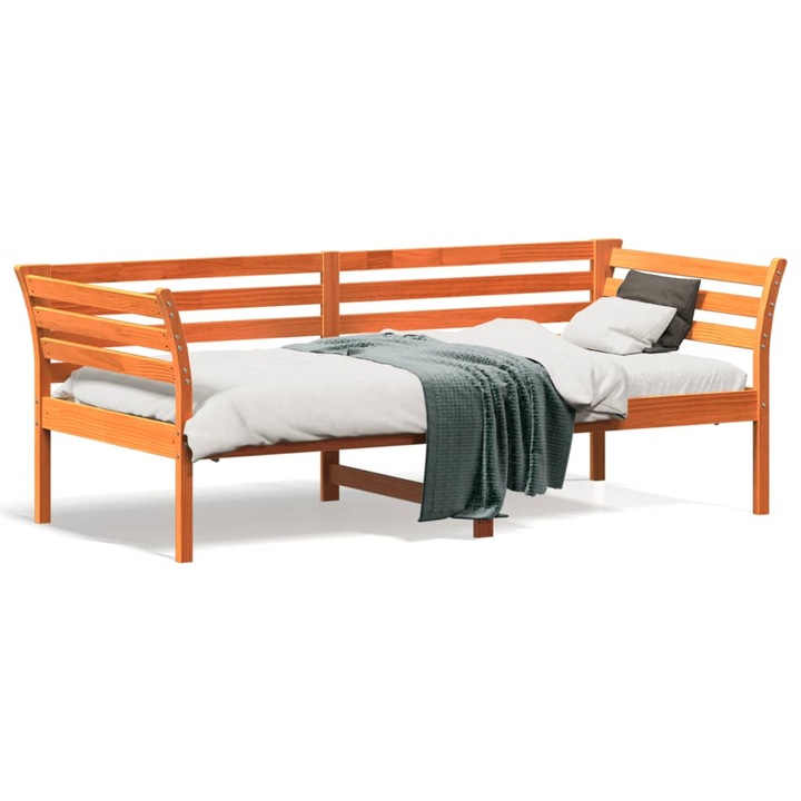 vidaXL viaszbarna tömör fenyőfa kanapéágy matrac nélkül 90 x 190 cm 842881