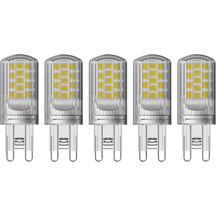 Комплект 5 крушки LED Osram PIN G9, 4.2W (40W), 470 lm, Топла светлина (2700K), Енергиен клас E