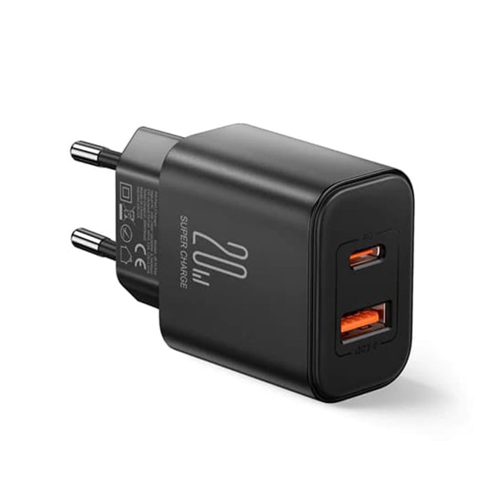 USB-töltő, Type-C, 20W - JoyRoom (JR-TCF05) - Fekete